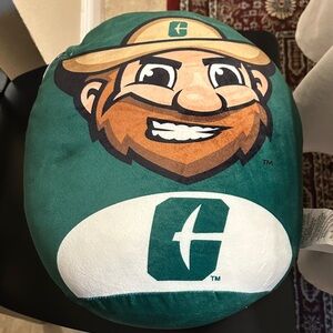 Green and White Character Pillow